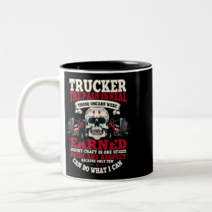 LKW-Geschenke Funny Tractor Trailer 18 Wheeler Zweifarbige Tasse