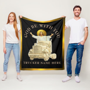 LKW "GOD BE WITH YOU" Personalisiertes Geschenk Fleecedecke