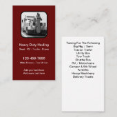 LKW-Haulingskarten für schwere Nutzfahrzeuge Visitenkarte (Vorne/Hinten)