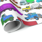 LKW-Illustrationen im Cartoon Geschenkpapier (Rolleneckpunkt)