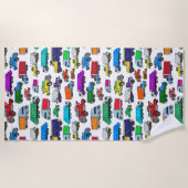 LKW-Illustrationen im Cartoon Strandtuch (Vorderseite)