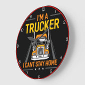 LKW: Kann keine Zuhause Bleibe werden Große Wanduhr (Winkel)