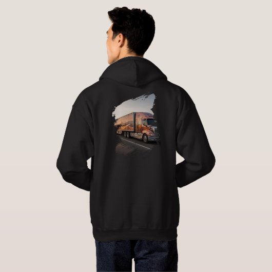 LKW-Kapuzenpullover Hoodie (Schwarz voll)