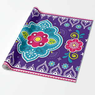 LKW-Kunst aus Indien und Pakistan nahtlos Muster d Geschenkpapier