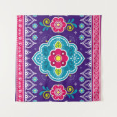 LKW-Kunst aus Indien und Pakistan nahtlos Muster d Wandteppich (Vorderseite (Horizontal))