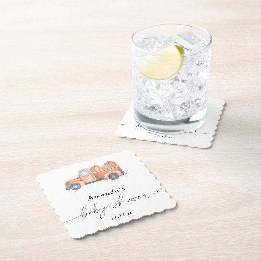 LKW Kürbis Herbstbrause Untersetzer (Vor Ort)