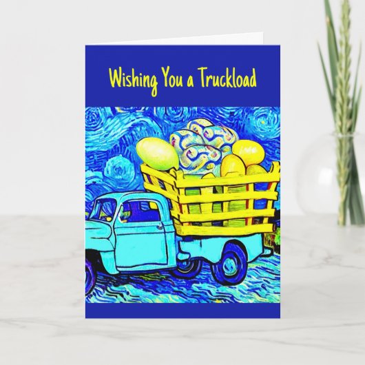 LKW-Ladung von Osterwünschten - Van Gogh Style Eie Karte (Vorderseite)