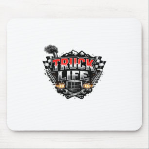 LKW Leben Grunge Abgenutzt Chrom Rot Trucker Mütze Mousepad