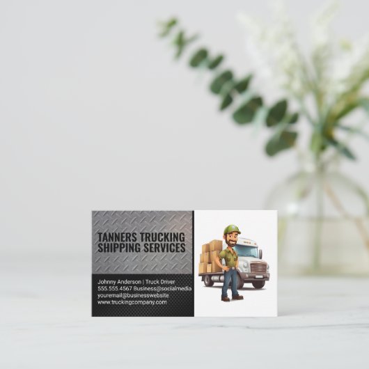 LKW-Lieferfahrer Visitenkarte (Stehend Vorderseite)