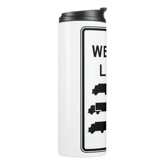 LKW-Limit-Straßenzeichen Thermosbecher (Nach links gedreht)