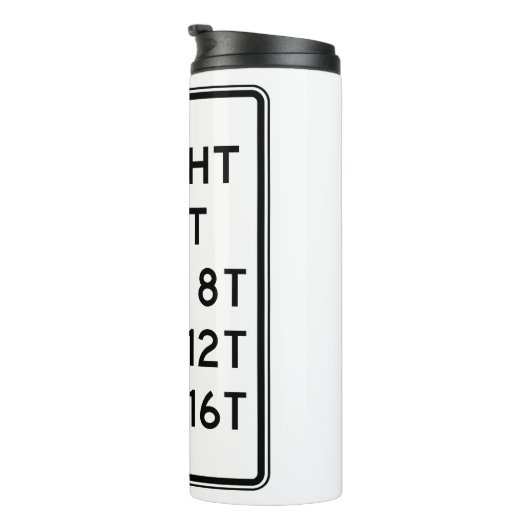 LKW-Limit-Straßenzeichen Thermosbecher (Nach rechts gedreht)