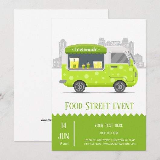 Lkw-Limonade Einladung (Vorne/Hinten)