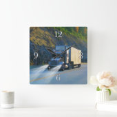 LKW-LKW-Fahrer: Wall Clock Quadratische Wanduhr (Zuhause)