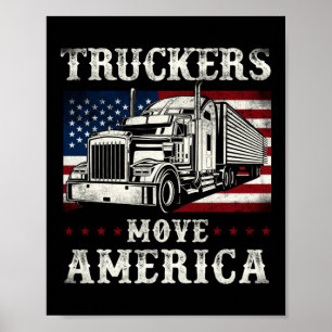 LKW-LKW-Fahrerschlösser bewegen Amerika Poster