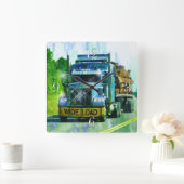 LKW-LKW-LKW-Mauerwerk Quadratische Wanduhr (Zuhause)