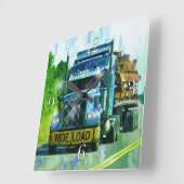 LKW-LKW-LKW-Mauerwerk Quadratische Wanduhr (Winkel)