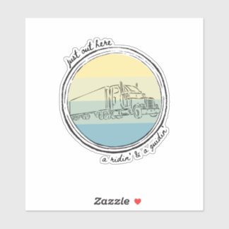 LKW, LKW, Sattelschlepper, Sonnenuntergang Aufkleber