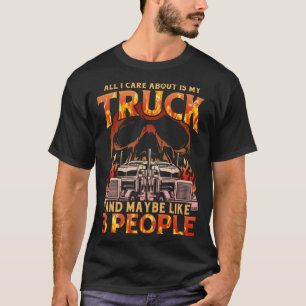 LKW Männer Frauen Big Rig LKW Truckin' Road L T-Shirt