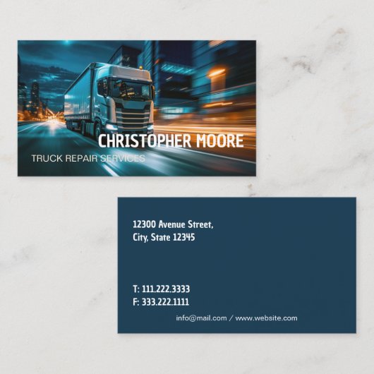 LKW-Mechanikdienst Visitenkarte (Vorne/Hinten)
