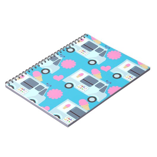 LKW mit Niedlichem Eiskrem Notizblock (Linke Seite)