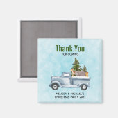 LKW mit Pinienbäumen und Waldtieren Weihnachten Magnet (Vorderseite/Rückseite)