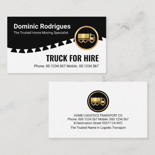 LKW mit Reifenschicht Visitenkarte (Vorne/Hinten)