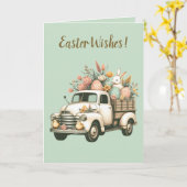 LKW mit sonnigen Eiern und Blume zu Ostern Karte (Gelbe Blume)