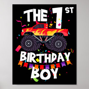 LKW Monster 1. Geburtstag Junge Lustig 1 Jahre Alt Poster