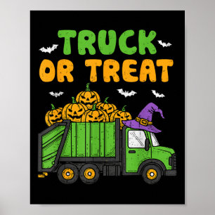 LKW oder Leckerei Funny Pumpkin Garbage Truck Hall Poster