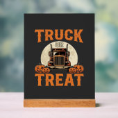 LKW oder Süßigkeiten Halloween Sattelzug Design_1 Acrylschild (Neutral)