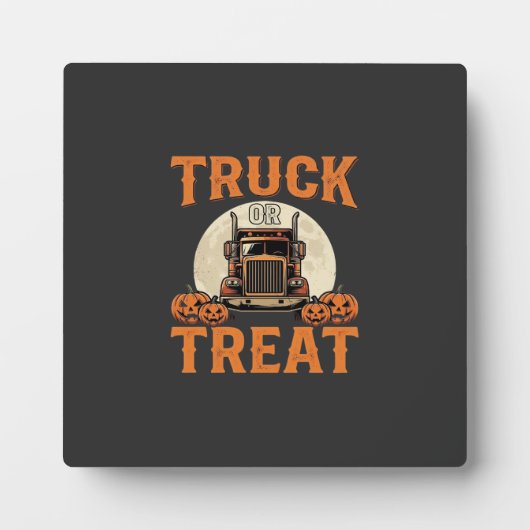 LKW oder Süßigkeiten Halloween Sattelzug Design_1 Fotoplatte (Vorderseite)