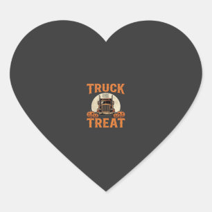 LKW oder Süßigkeiten Halloween Sattelzug Design_1 Herz-Aufkleber