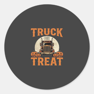 LKW oder Süßigkeiten Halloween Sattelzug Design_1 Runder Aufkleber