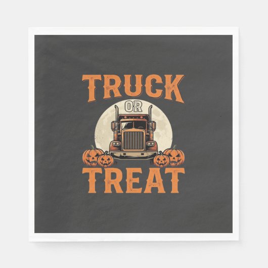 LKW oder Süßigkeiten Halloween Sattelzug Design_1 Serviette (Vorderseite)