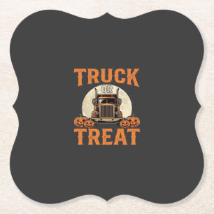 LKW oder Süßigkeiten Halloween Sattelzug Design_1 Untersetzer