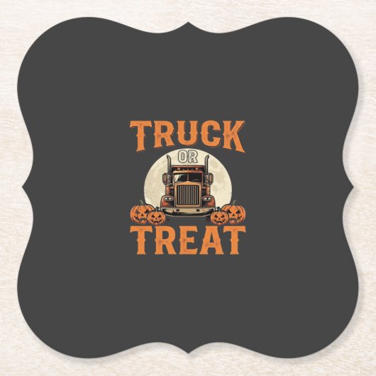 LKW oder Süßigkeiten Halloween Sattelzug Design_1 Untersetzer (Vorderseite)