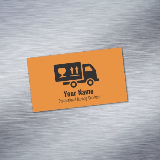 LKW-Orange für kundenspezifische Fahrleistungen Magnetische Visitenkarte (Beispiel)