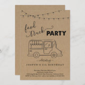 LKW Party Geburtstag Abschluss Einladung (Vorne/Hinten)