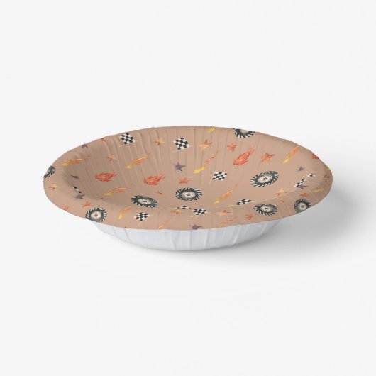 LKW Racing Schachbretts Moderne Wasserfarbe Tan Pappteller (Gewinkelt)