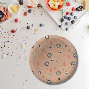 LKW Racing Schachbretts Moderne Wasserfarbe Tan Pappteller