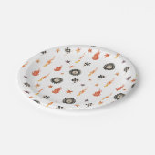 LKW Racing Schachbretts Moderne Wasserfarbe Weiß Pappteller (Schrägansicht)