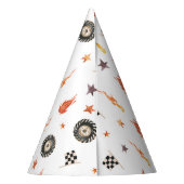 LKW Racing Schachbretts Moderne Wasserfarbe Weiß Partyhütchen (Rückseite)