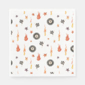 LKW Racing Schachbretts Moderne Wasserfarbe Weiß Serviette (Vorderseite)