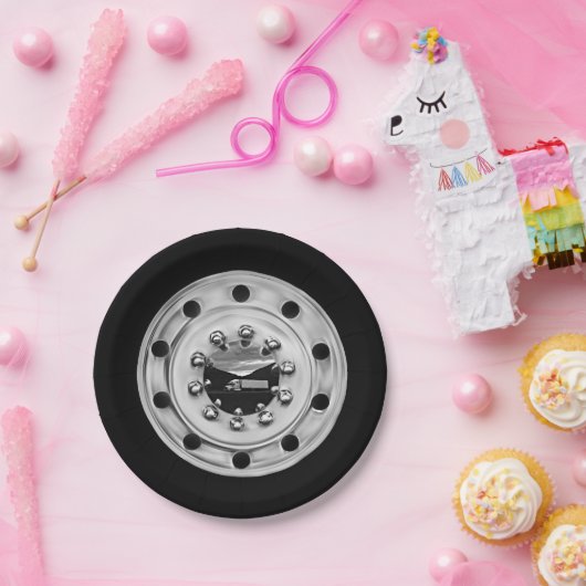 Lkw-Rad Pappteller (Party)