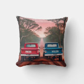 LKW-Rennlauf auf dem Monogramm für die direkte Str Kissen (Vorderseite)