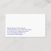 LKW-Schnee im Winter Visitenkarte (Rückseite)