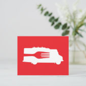 LKW: Seite/Gabel (rot) Postkarte (Stehend Vorderseite)