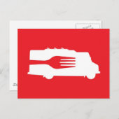 LKW: Seite/Gabel (rot) Postkarte (Vorne/Hinten)