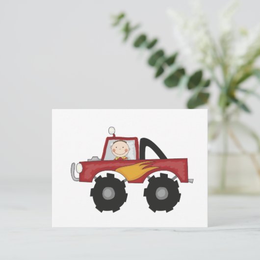 LKW-Shirts und Geschenke für Red Monster Postkarte (Stehend Vorderseite)