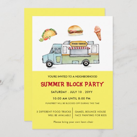 LKW Sommerblock-Party Ankündigung (Vorne/Hinten)